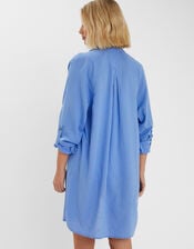 Long Sleeve Beach Cover Up Shirt, Blue (PALE BLUE), large