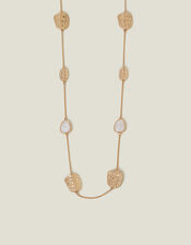 Long Textured Pendant Station Necklace, , large