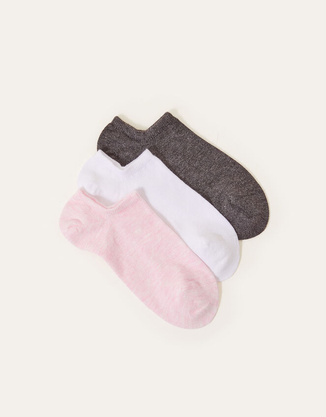 Supersoft Cotton Ankle Socks Set of Three , Multi (PASTEL-MULTI), large