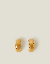 14ct Gold-Plated Stainless Steel Molten Hoop Earrings, , large