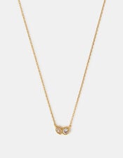 14ct Gold-Plated Mix Diamante Necklace, , large