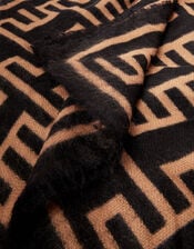 Geometric Print Blanket Scarf, , large