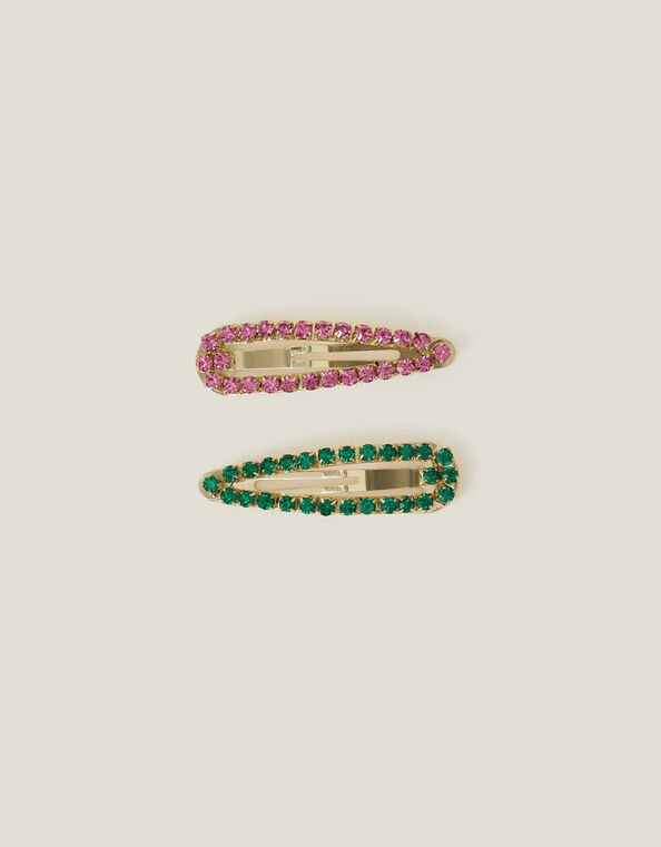 Gem Hair Clips Set of Two, , large