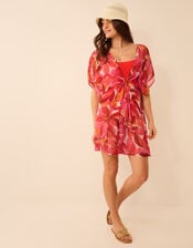 Floral Chiffon Mini Kaftan, Multi (BRIGHTS MULTI), large