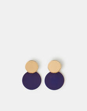 Double Circle Drop Earrings, , large