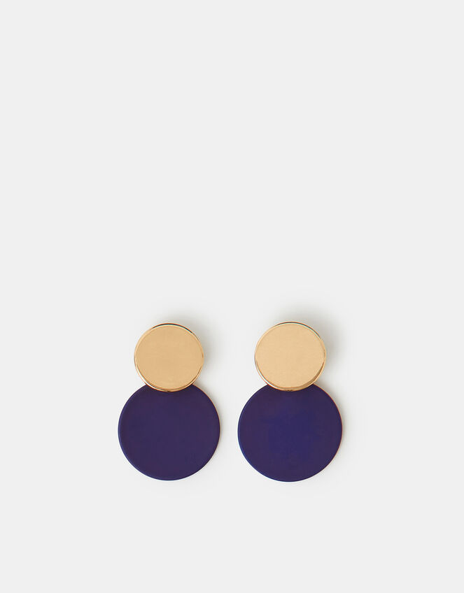 Double Circle Drop Earrings, , large