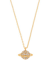 Gold-Plated Sparkle Planet Necklace, , large
