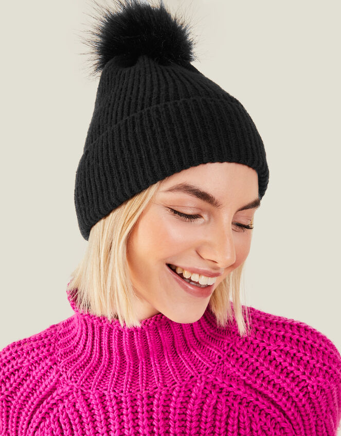 Knit Pom-Pom Beanie Black Shop All Accessorize Global
