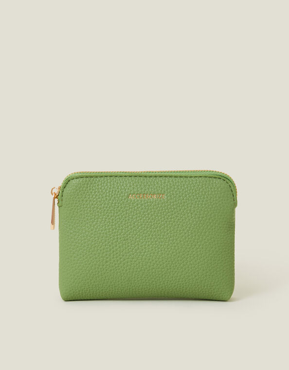 Faux Leather Coin Purse, Green (GREEN), large