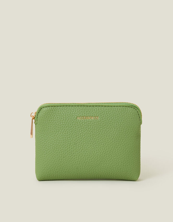 Faux Leather Coin Purse, Green (GREEN), large