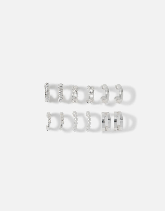 Textured Hoop Earrings 6 Pack, , large