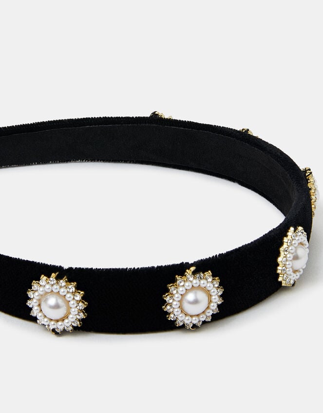 Pearl and Diamante Headband, , large