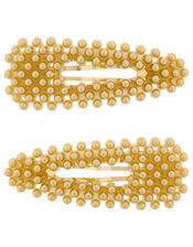 Gold Pearl Hair Clips, , large