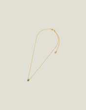 14ct Gold-Plated Pear Aventurine Necklace, , large