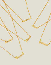 14ct Gold-Plated Script Star Sign Necklace, Gold (GOLD), large