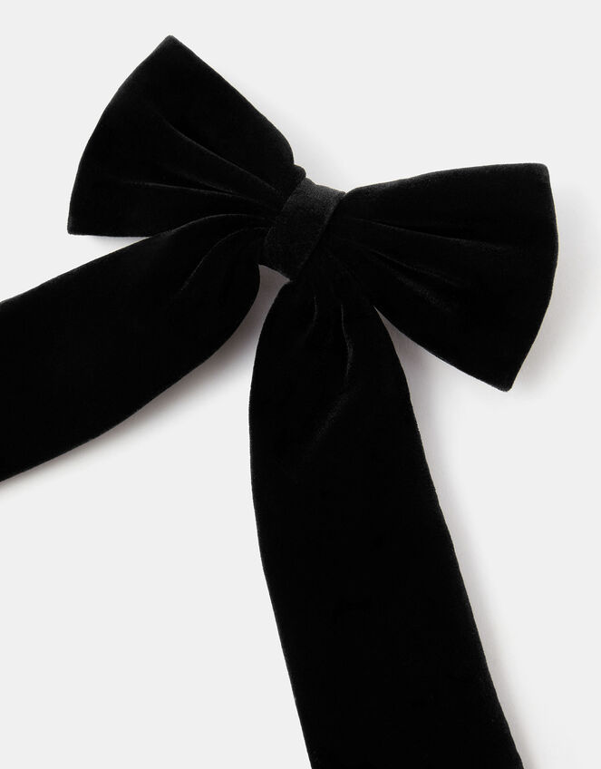 Velvet Bow Barrette Hair Clip, , large