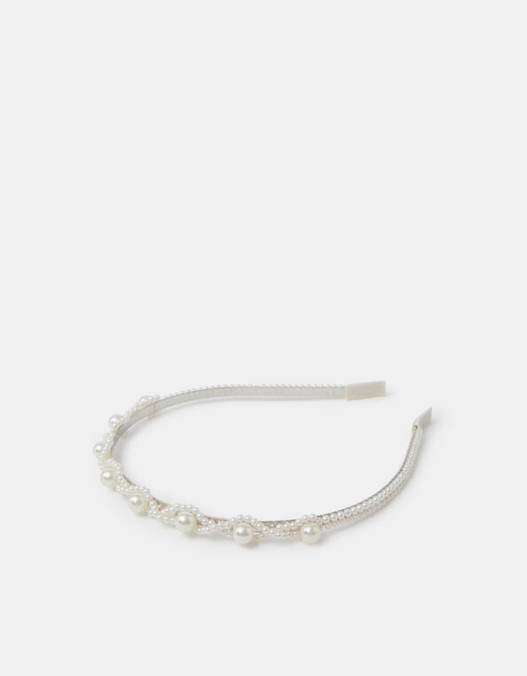 Girls Pearl Metal Headband, , large