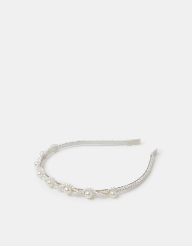 Girls Pearl Metal Headband, , large