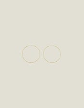 14ct Gold-Plated Large Thin Hoops, , large