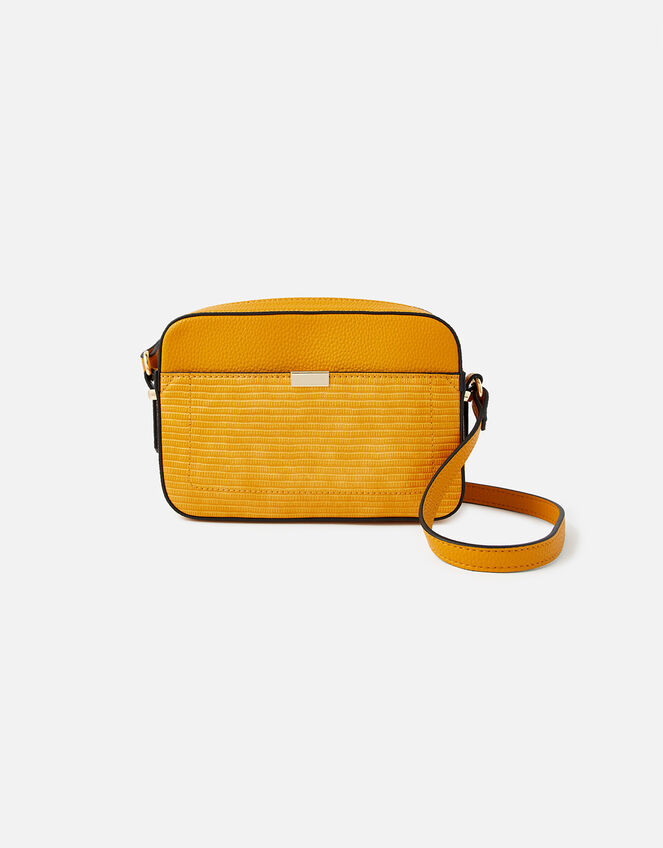 Piper Camera Croc Cross-Body Bag , Yellow (OCHRE), large