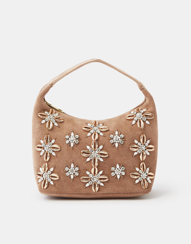 Puka Embellished Suede Bag, , large