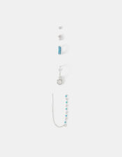 5-Pack Sterling Silver-Plated Blue Stone Stud & Hoop Earrings, , large