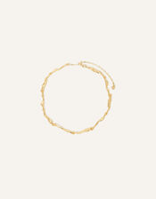 14ct Gold-Plated Molten Station Necklace, , large