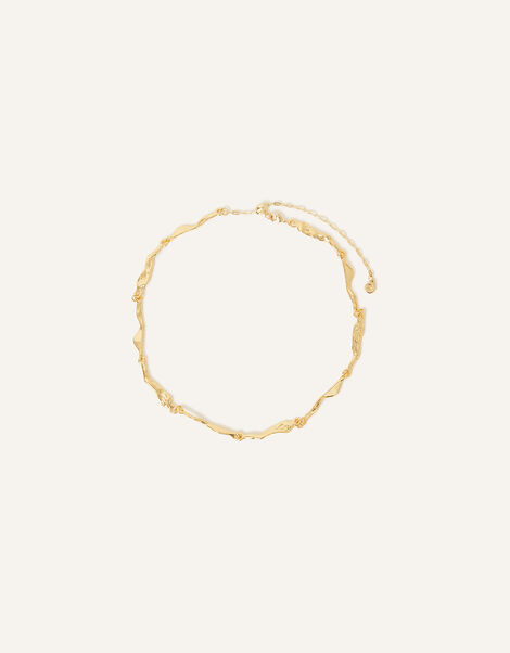 14ct Gold-Plated Molten Station Necklace, , large