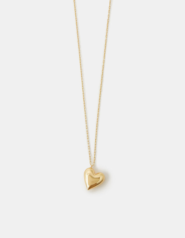 14ct Gold-Plated Heart Pendant Necklace, , large