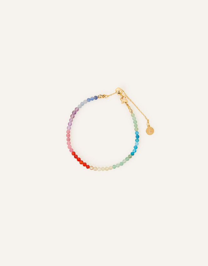 14ct Gold-Plated Healing Stone Beaded Bracelet, , large
