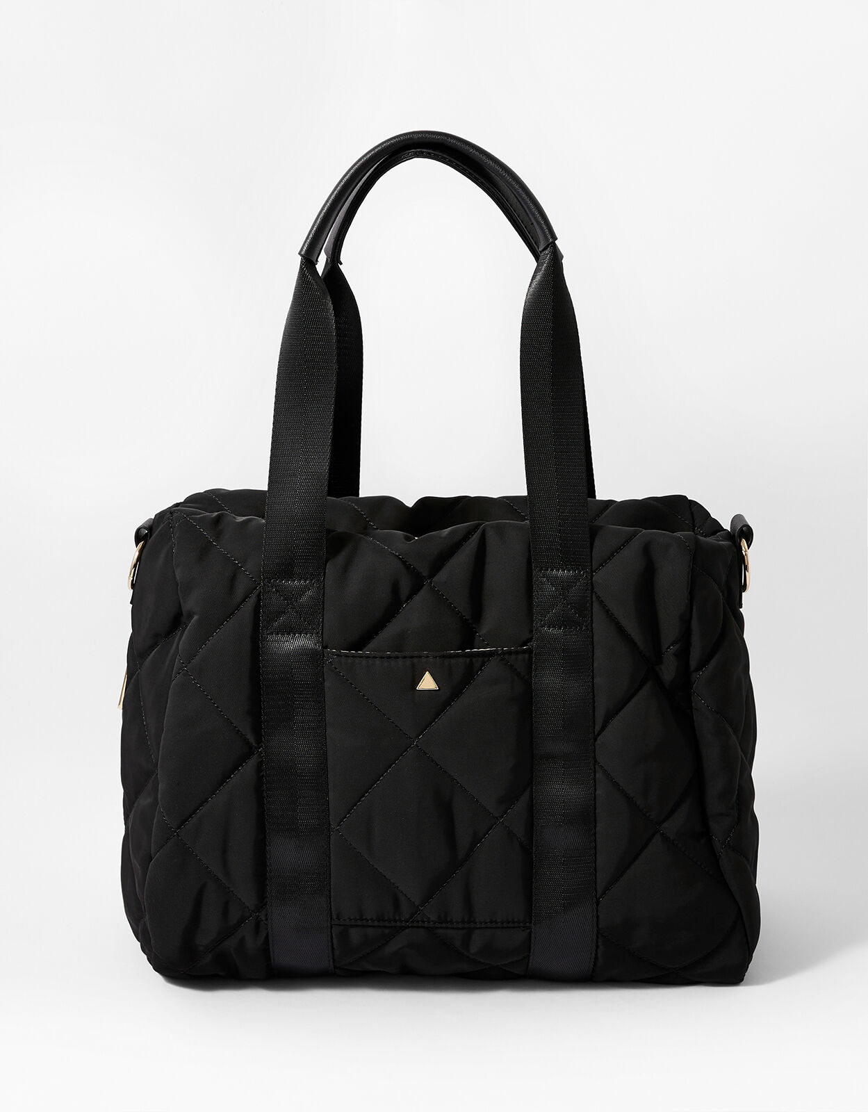Black quilted top gym bag