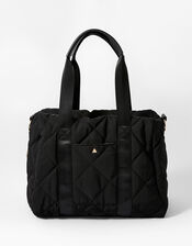 Becca Quilted Gym Bag, Black (BLACK), large