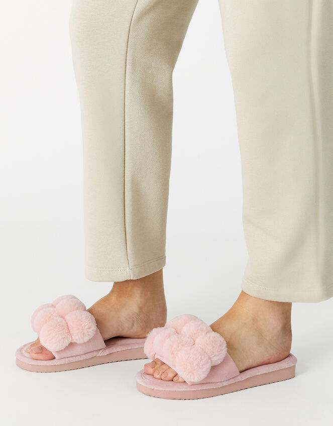 Bubble Pom-Pom Sliders, Pink (PINK), large