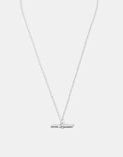 T-Bar Pendant Necklace, Silver (SILVER), large