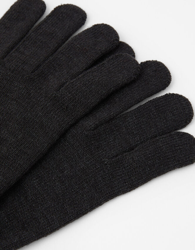 Copper Antibacterial Touchscreen Gloves, Black (BLACK), large