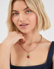 Strawberry Beaded Charm, , large