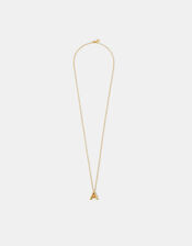 14ct Gold-Plated Long Initial Pendant Necklace, Gold (GOLD), large
