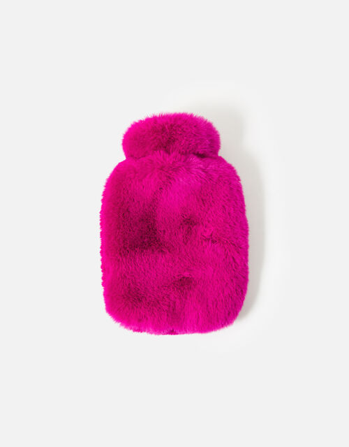Mini Luxe Faux Fur Hot Water Bottles, Pink (FUCHSIA), large