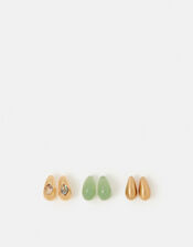 3-Pack Chunky Teardrop Earrings, , large