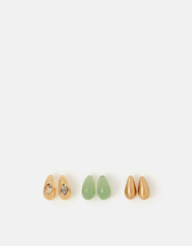 3-Pack Chunky Teardrop Earrings, , large