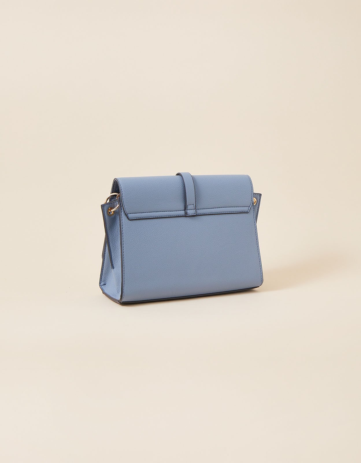 Strap Detail Large Cross Body Bag Blue