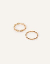 Textured Skinny Rings Set of Two, Gold (GOLD), large
