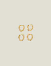 2-Pack 14ct Gold-Plated Molten Hoops, , large