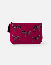 Beaded Zebra Pouch Bag, , large