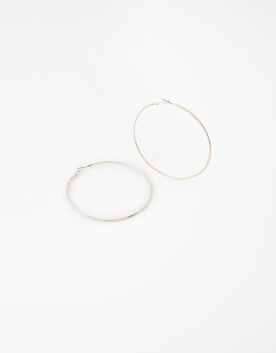 Large Simple Hoop Earrings, , large