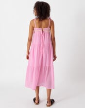 Smocked Tiered Maxi Dress, Pink (PINK), large