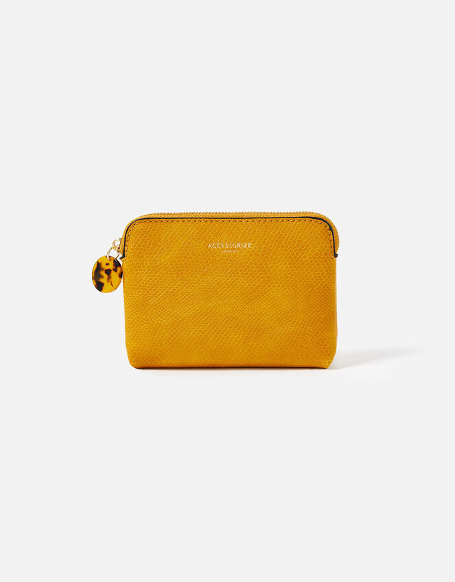 Resin and Reptile Coin Purse, Yellow (OCHRE), large