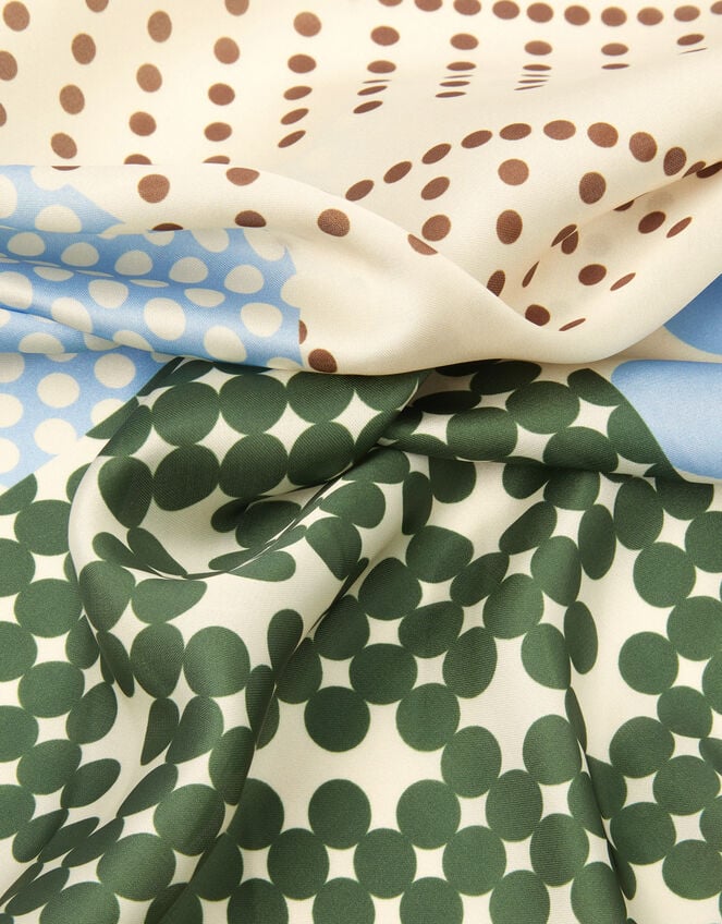 Polka Dot Square Satin Scarf, , large