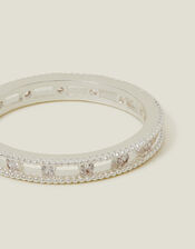 Sterling Silver-Plated Diamant&eacute; Band Ring, Silver (ST SILVER), large