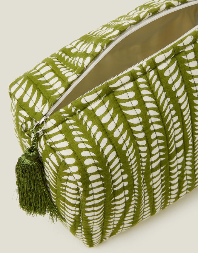 Large Quilted Block Print Washbag, , large